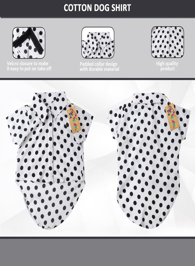 ويستيرن إرا قميص مطبوع عصري فائق النعومة من ويسترن إيرا، ملابس مريحة للغاية للكلاب، قميص قطني مطبوع يسمح بمرور الهواء، قميص خفيف الوزن لطيف لحيواناتك الأليفة (مقاس كبير جدًا - 28 بوصة) (أبيض منقط) - Image 4